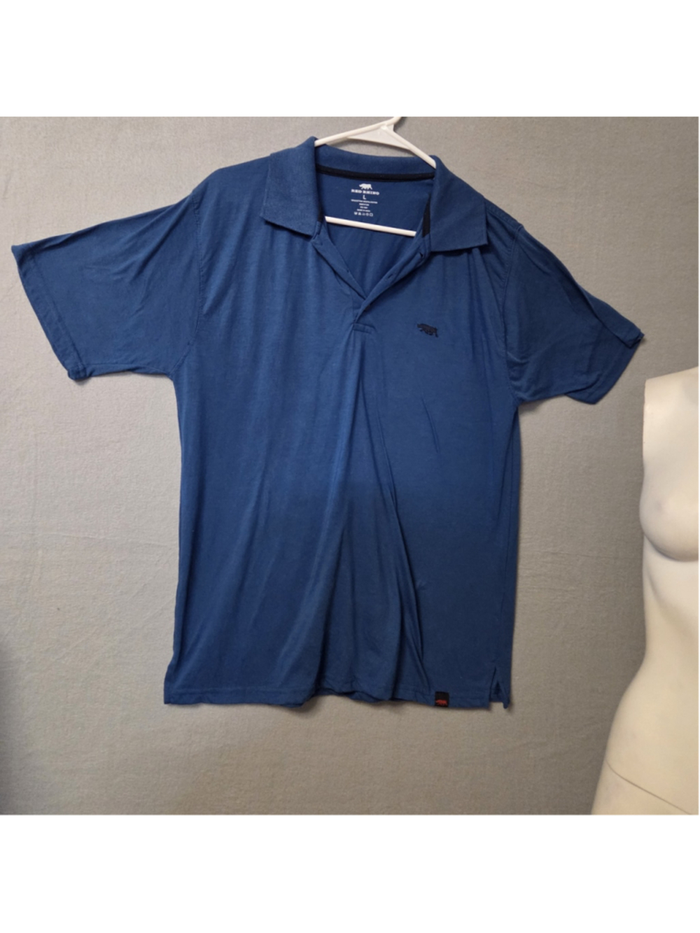 Men's Red Rhino Polo Shirt Size L Blue Black